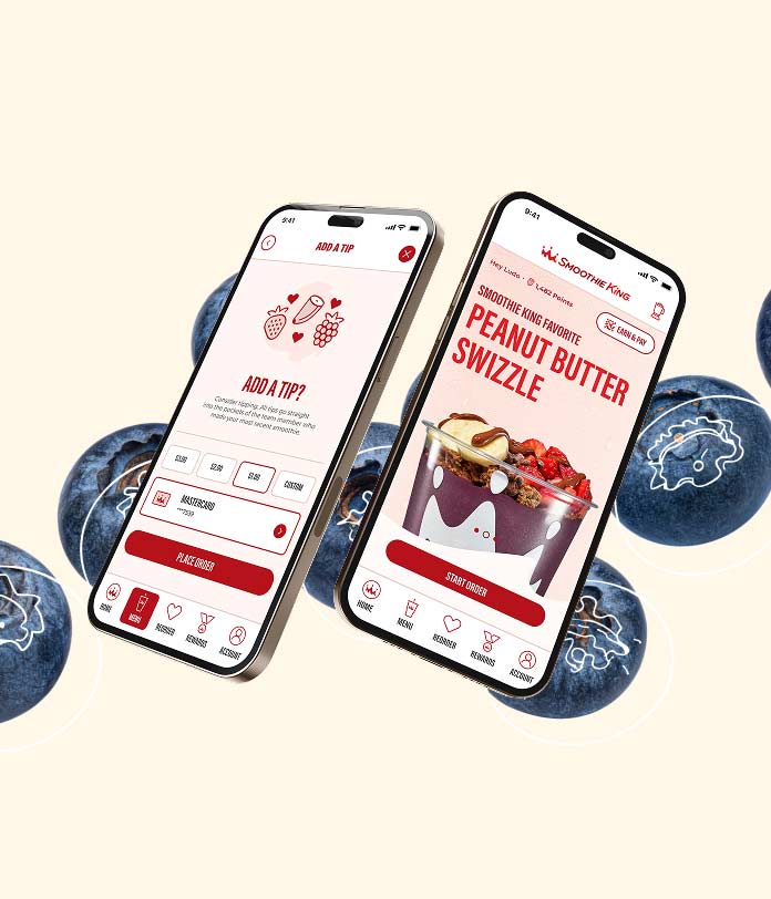 Mockup of app features