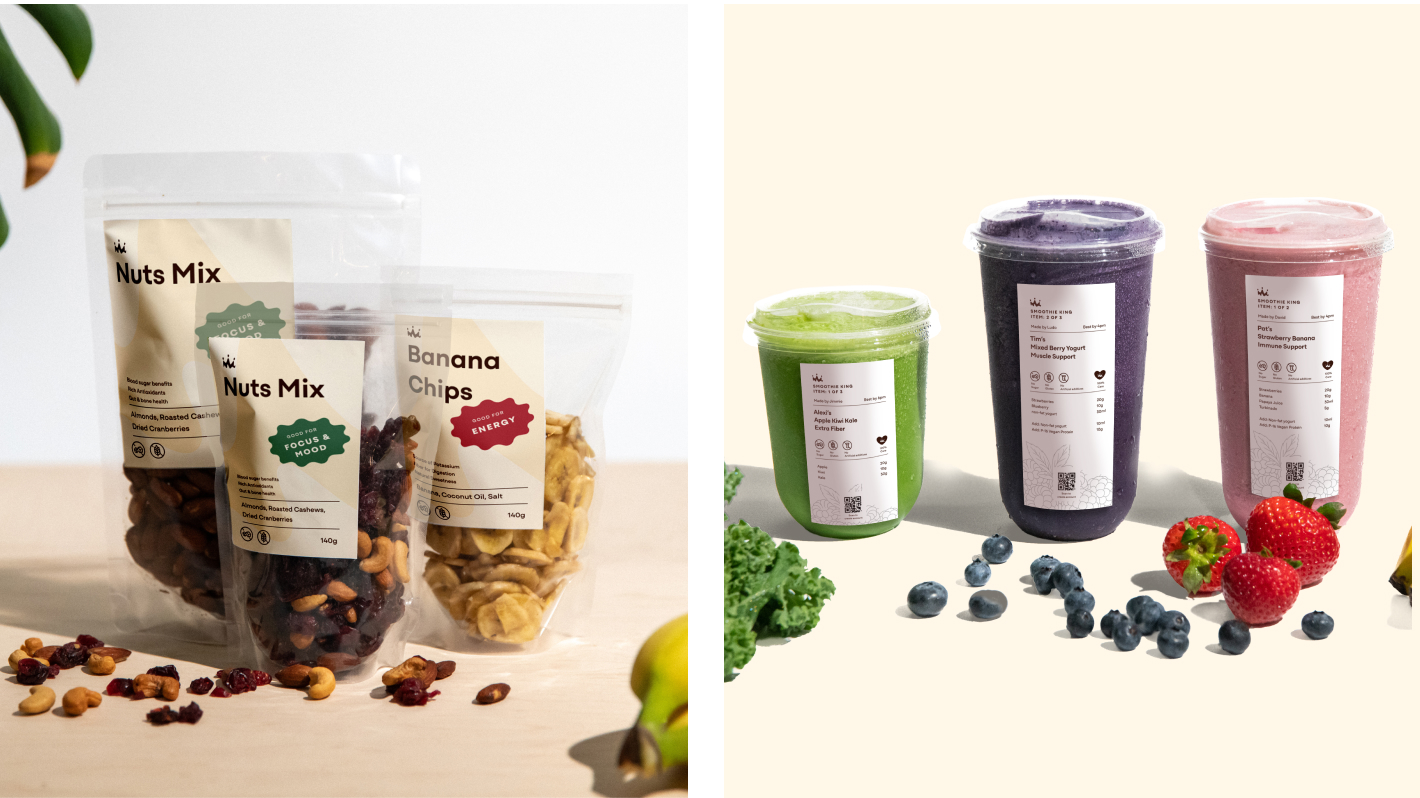 Mockup of packaging for products and cups