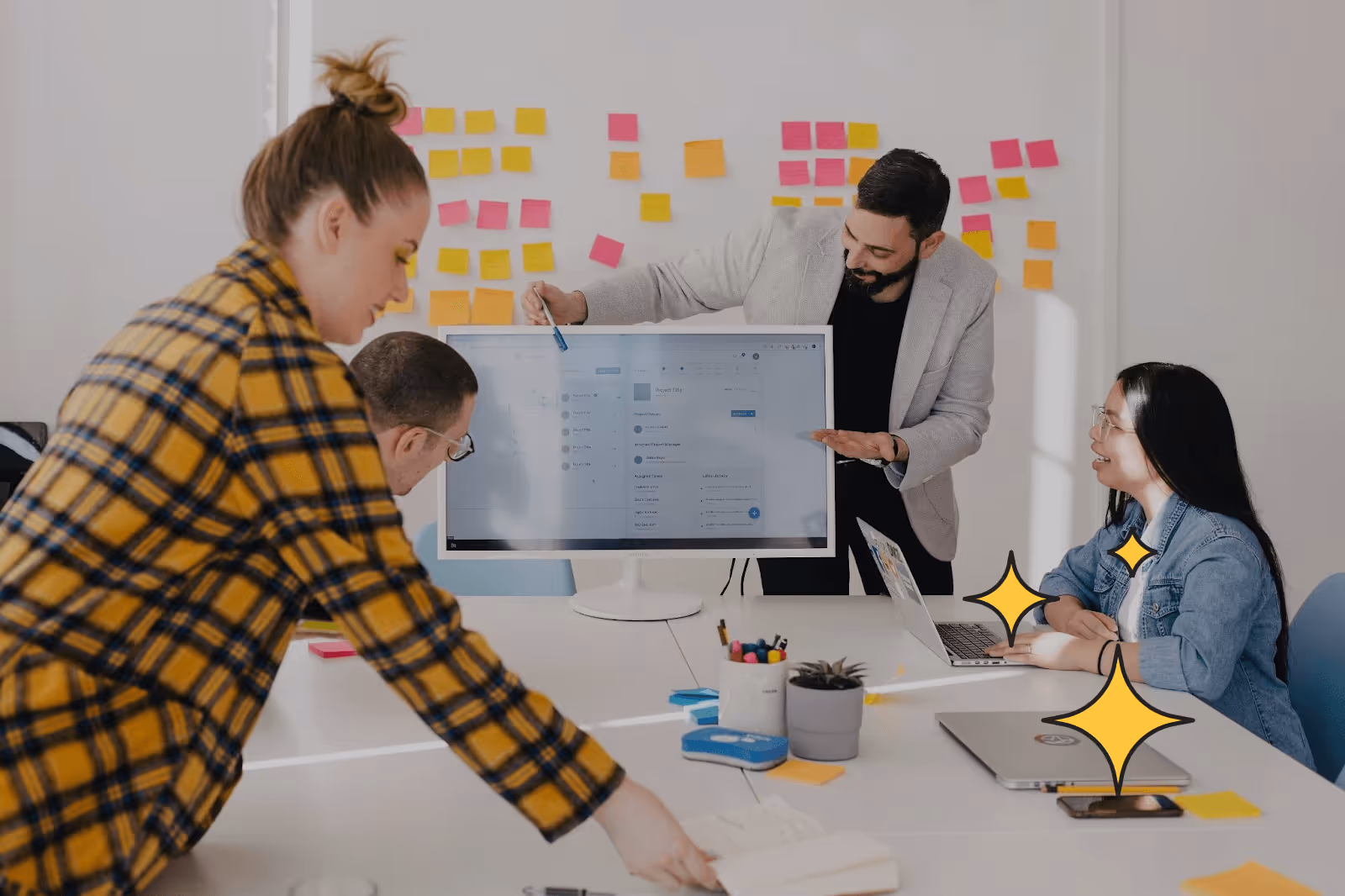 A sales team in a meeting