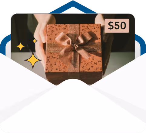 An envelope containing a Giftly gift card