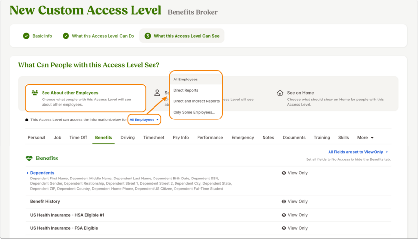 New Custom Access Level