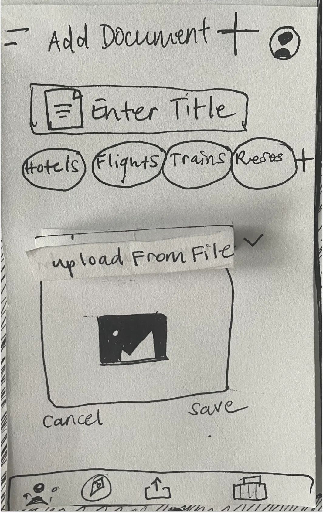 Add document paper prototype