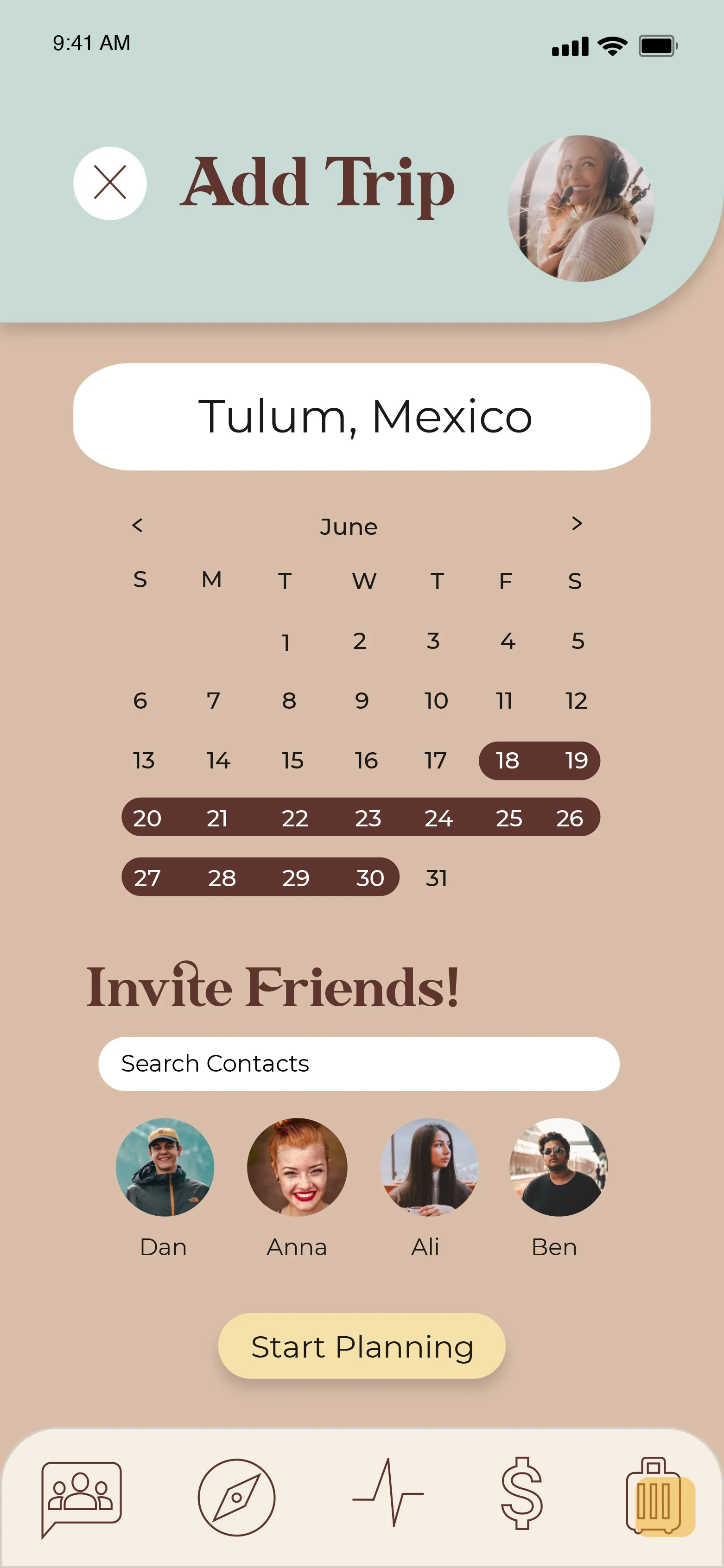 Add trip screen hi-fidelity design