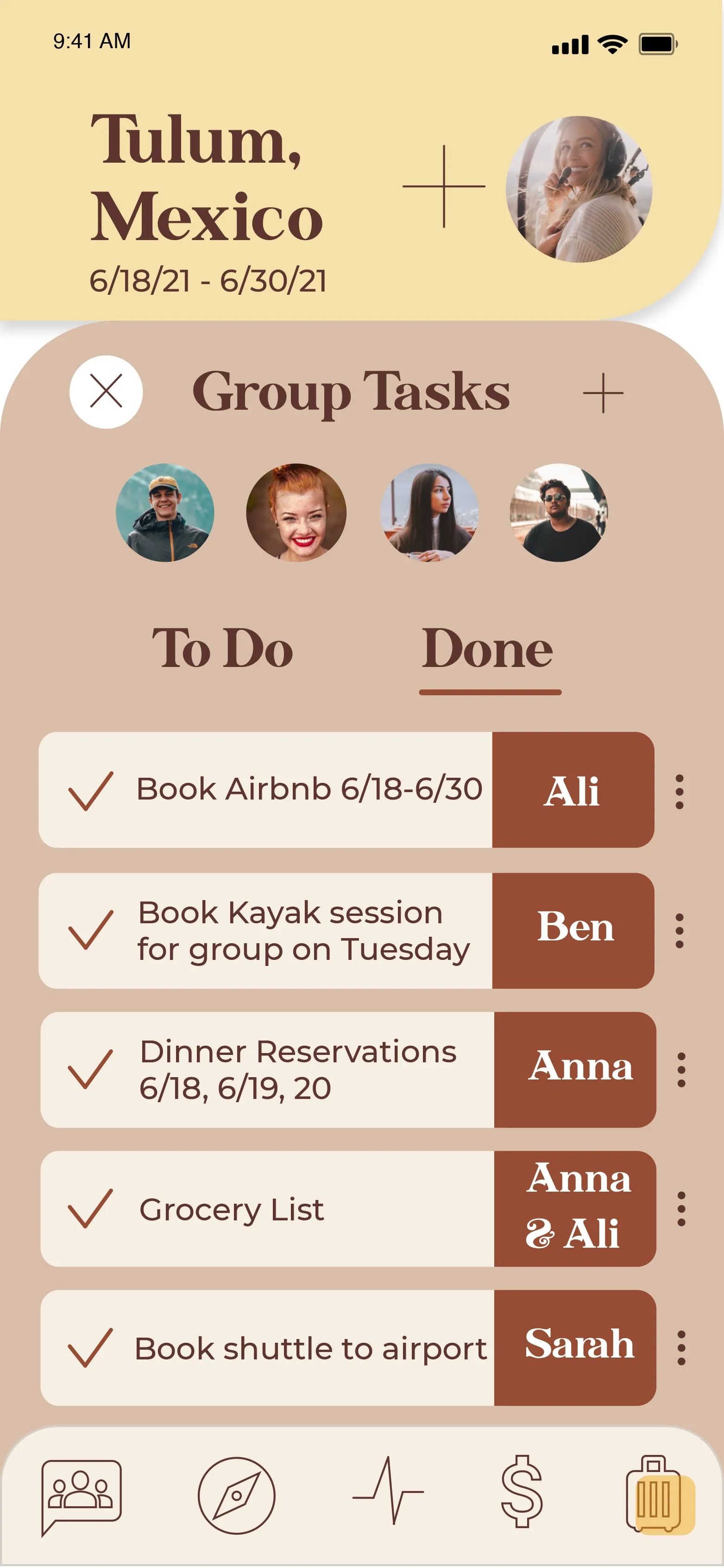 Group tasks mobile screen problems
