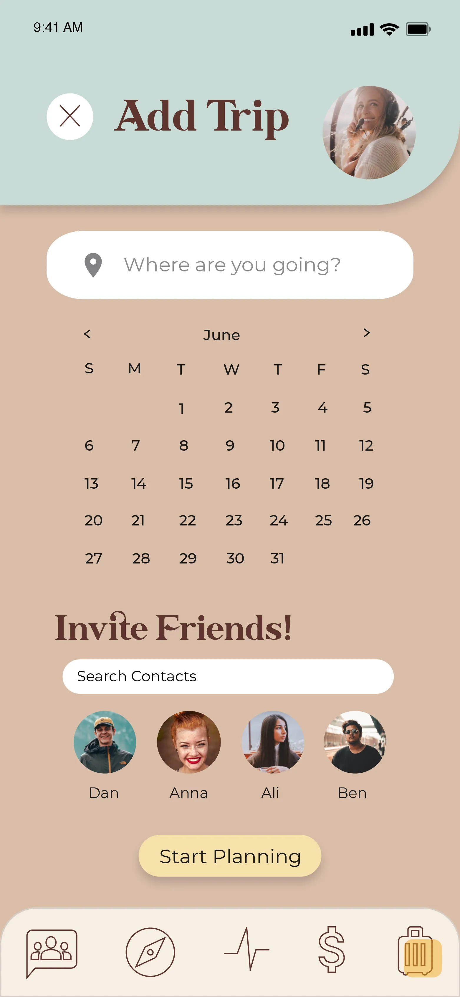 Add trip screen hi-fidelity design