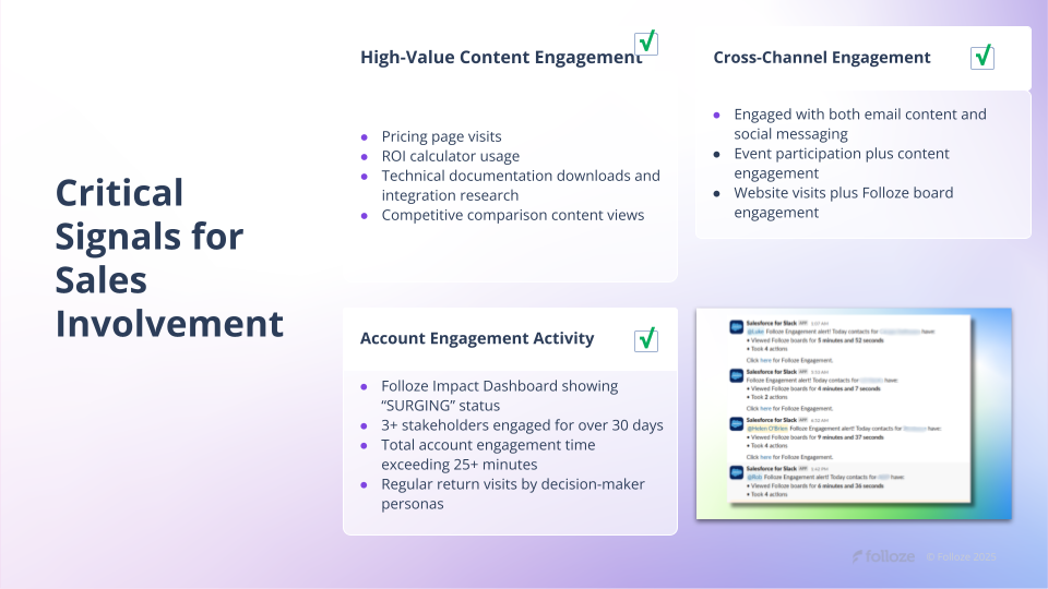 critical signals within a top of funnel campaign for sales to get involved