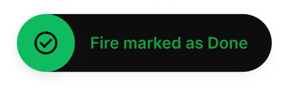 Fire marked as Done badge
