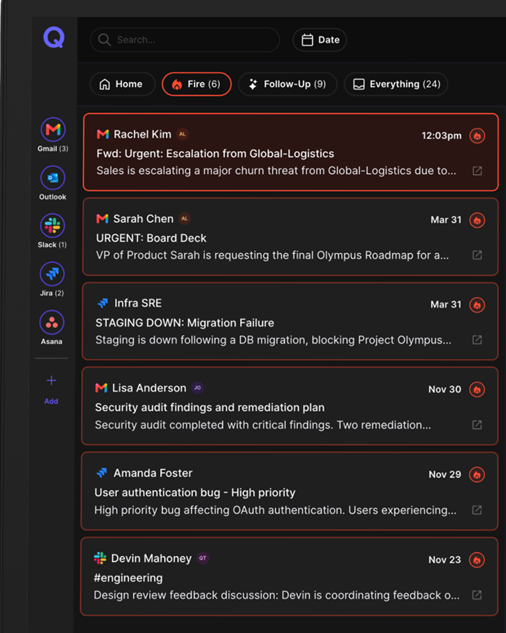 QTalo fire list panel