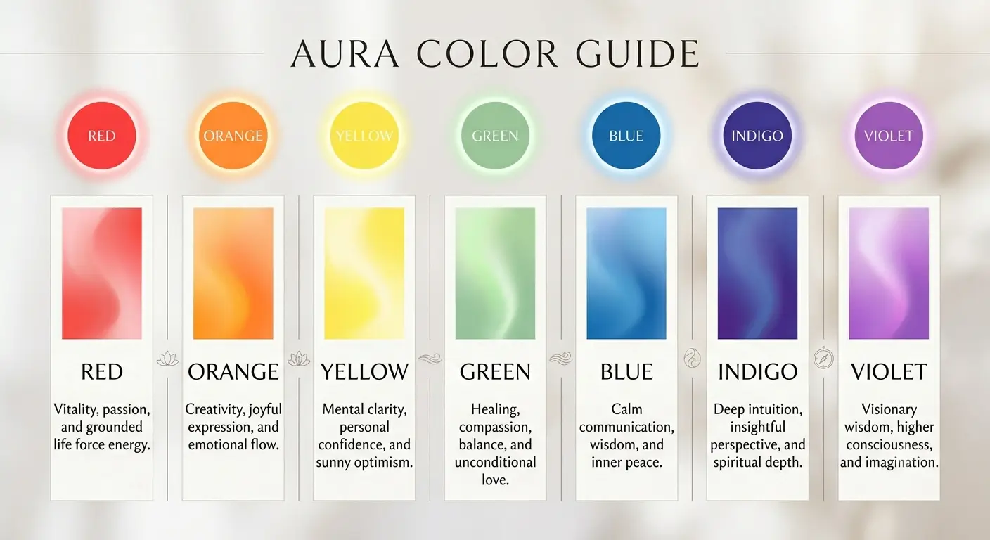 Aura color meaning chart — what each aura color represents