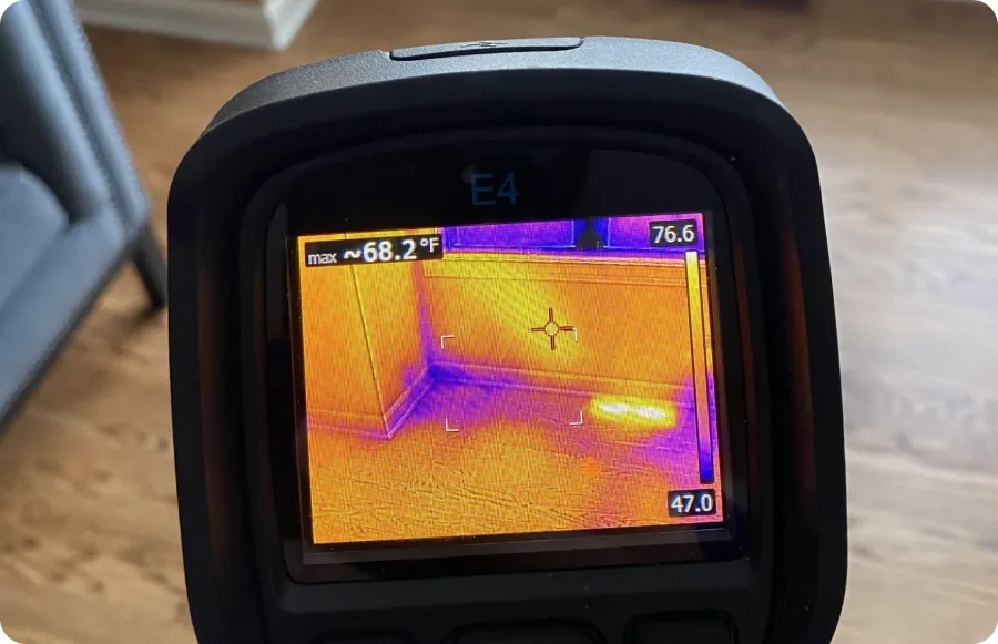 how to detect air leaks in house using an infrared thermal camera