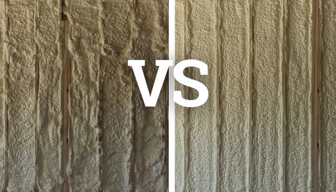Open vs closed cell sprat foam insulation visual