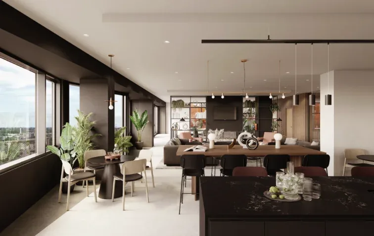 Aménagement 3D d’un plateau de bureaux modélisé sur SketchUp
