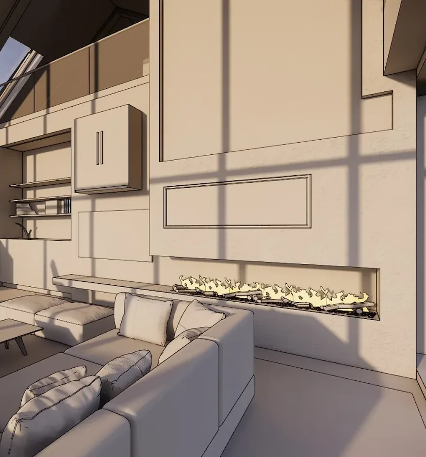 Rendu 3D d’un intérieur modélisé sur SketchUp