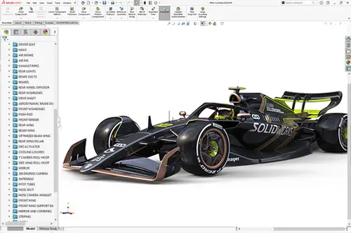 Modélisation 3D d'une monoplace de course sur SolidWorks