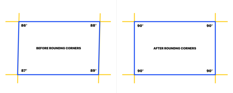 Correcting the angles between walls