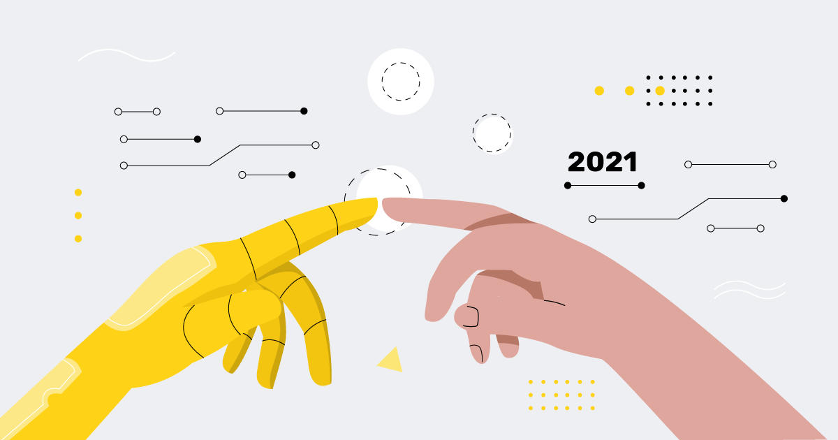 human and robot hands touching