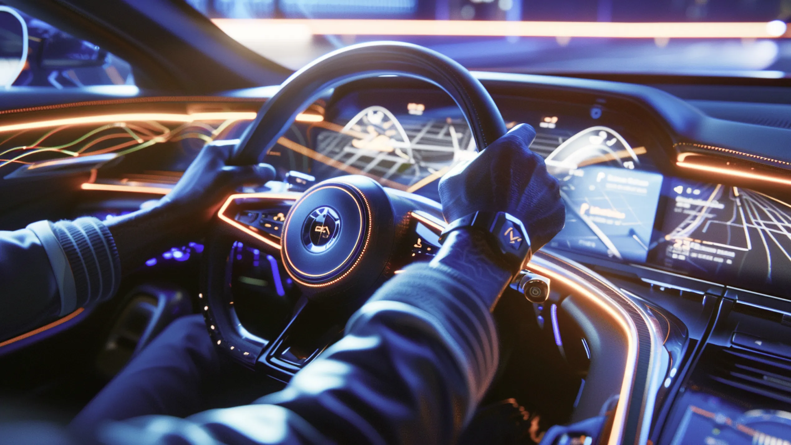 a visualization of a car with digital elements