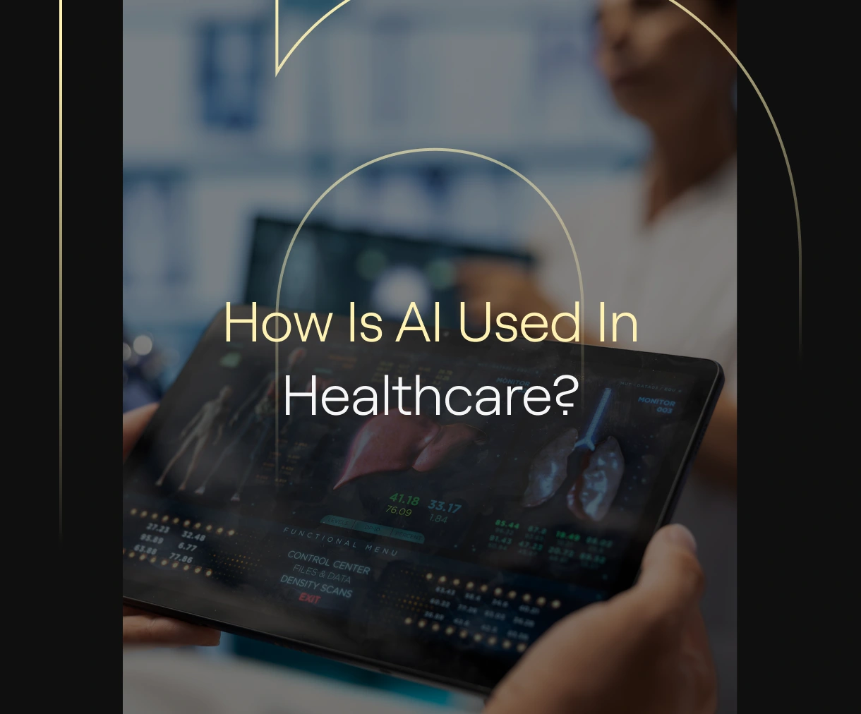 a blog post cover with an image of a person holding a tablet