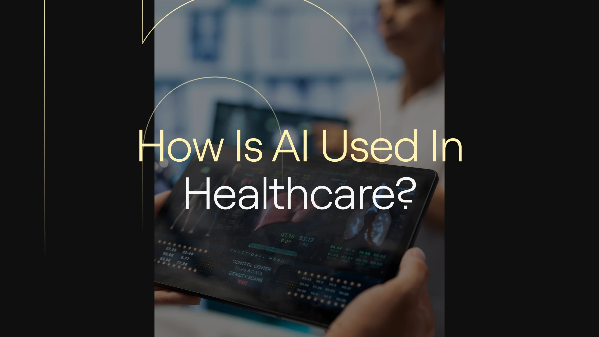 a blog post cover with an image of a person holding a tablet