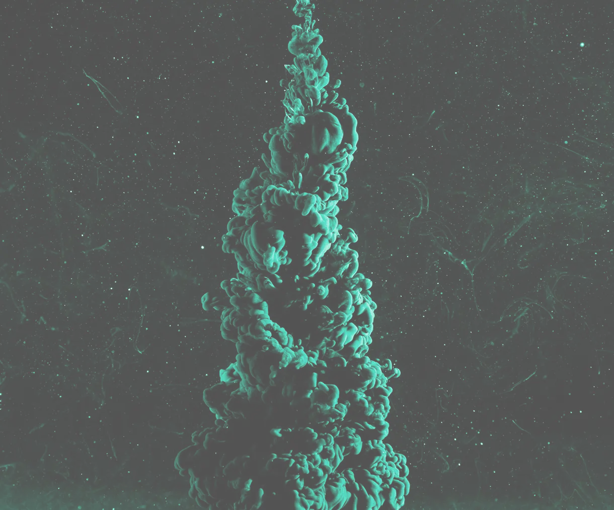 dark green exploding shape