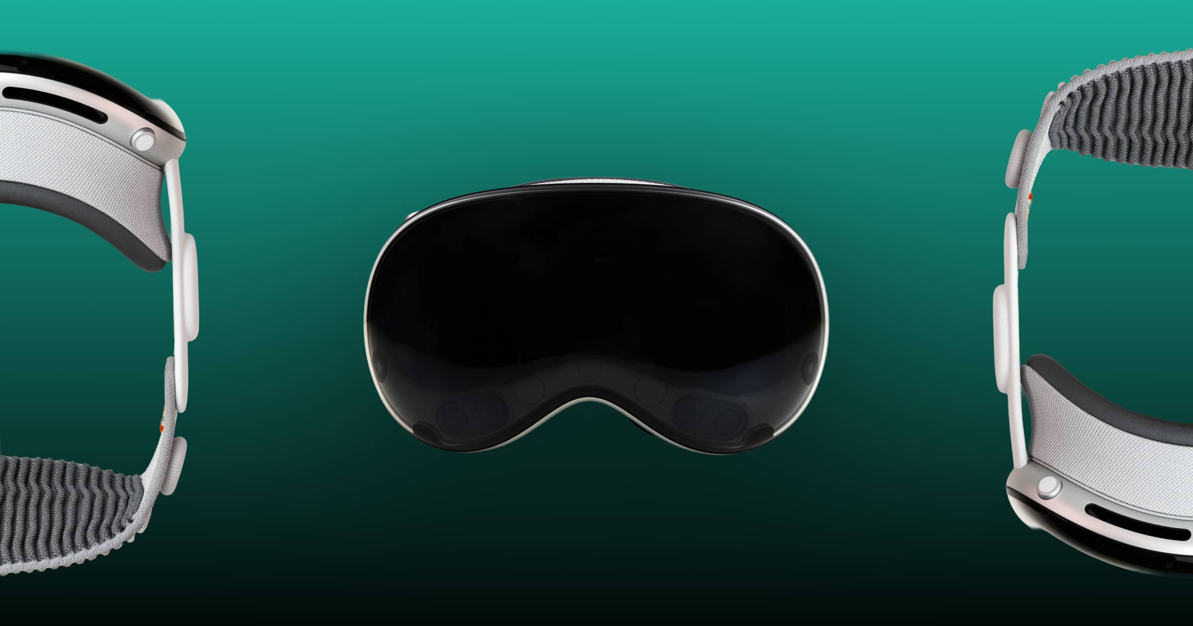 apple vision pro headset on green screen
