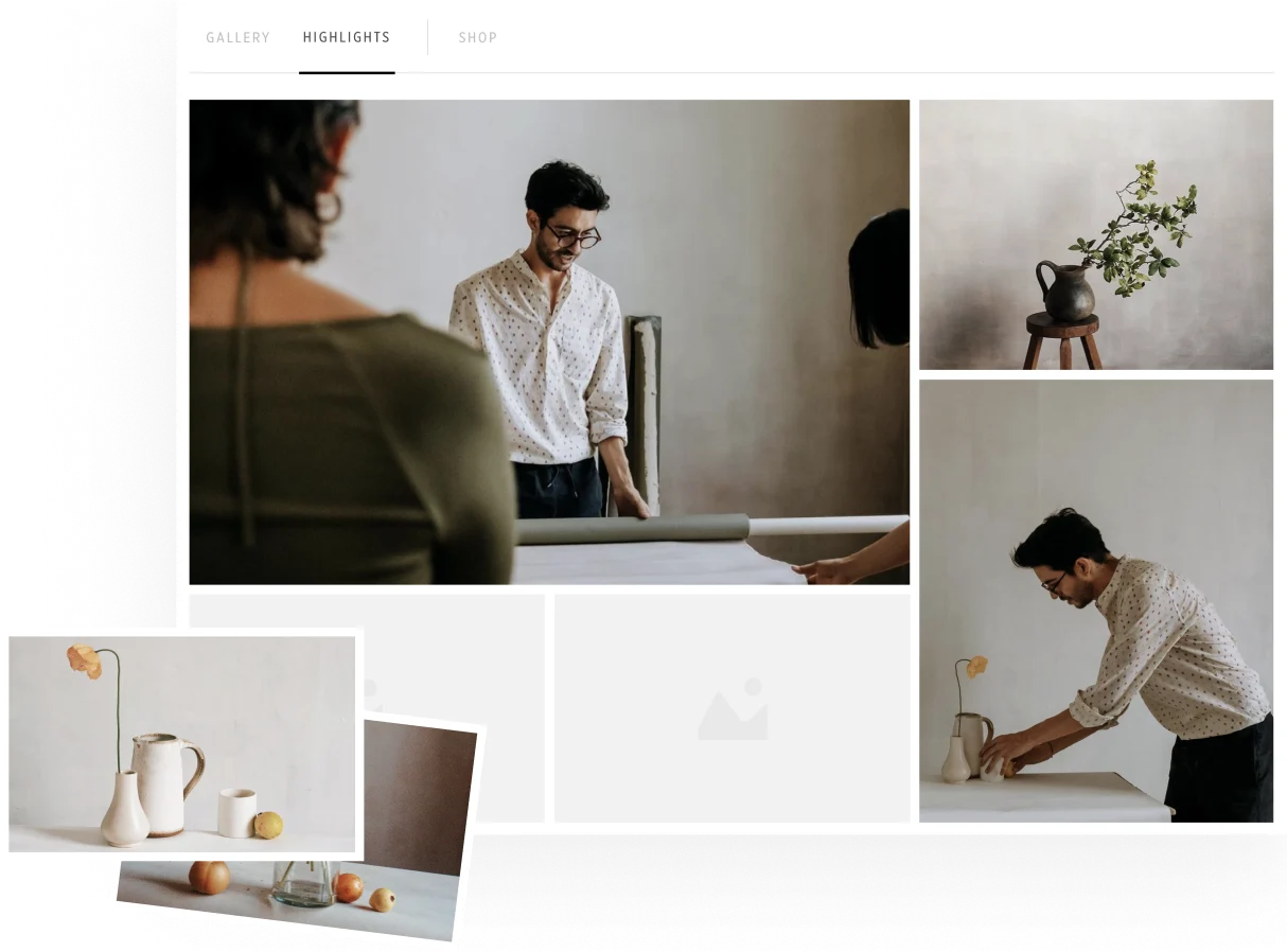 Screenshot showcasing the process of migrating images to a Pic-Time gallery. Images are being dragged from an external source into the Pic-Time interface