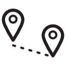 Distance between two points.