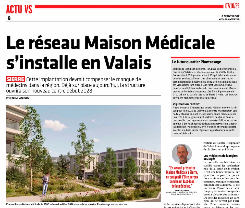 Parution dans le Nouvelliste du 7 Octobre 2025