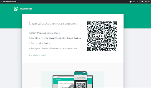 Log in to WhatsApp web