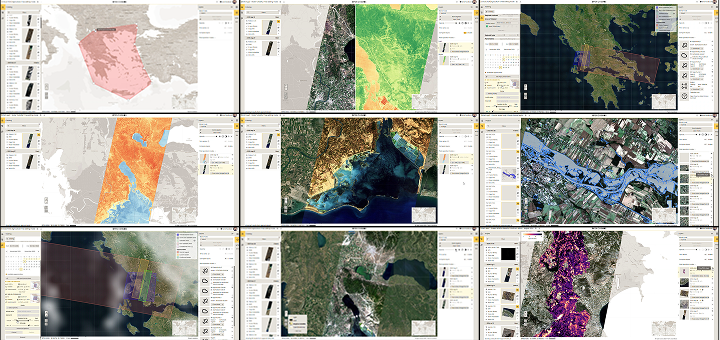 Grid of Earth observation satellite imagery samples from OpenConstellation