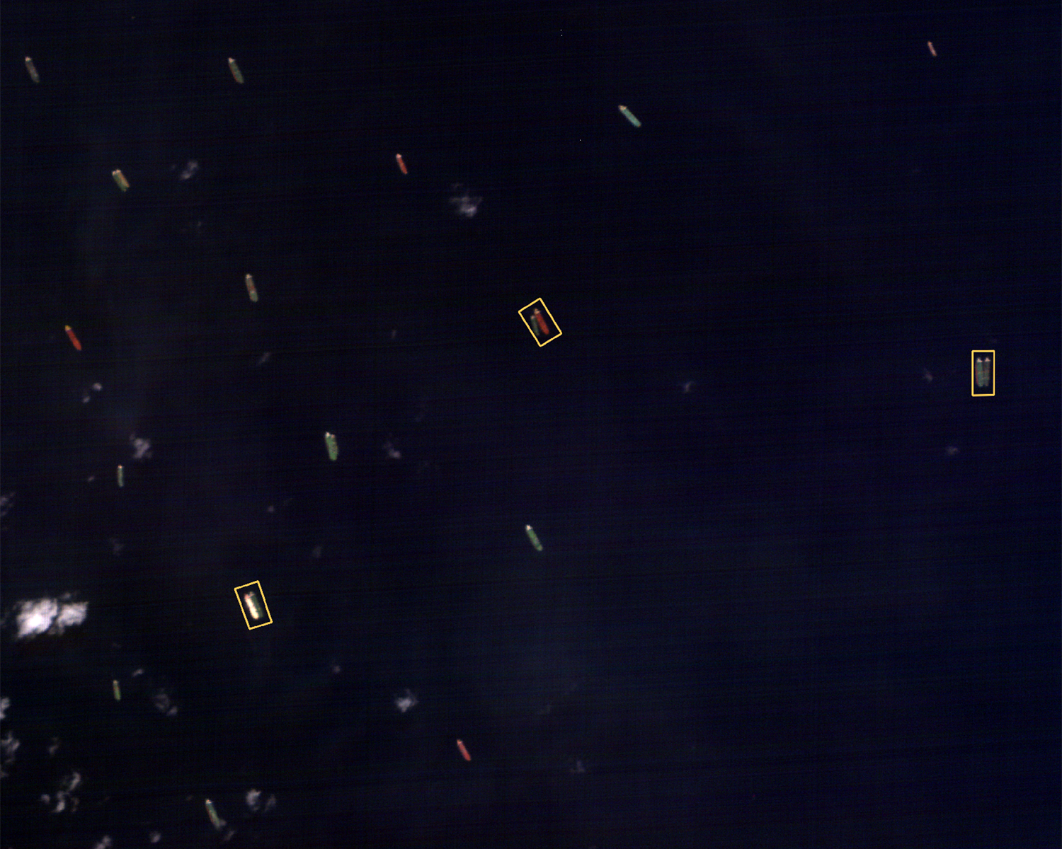 Dark vessel detection satellite radar image