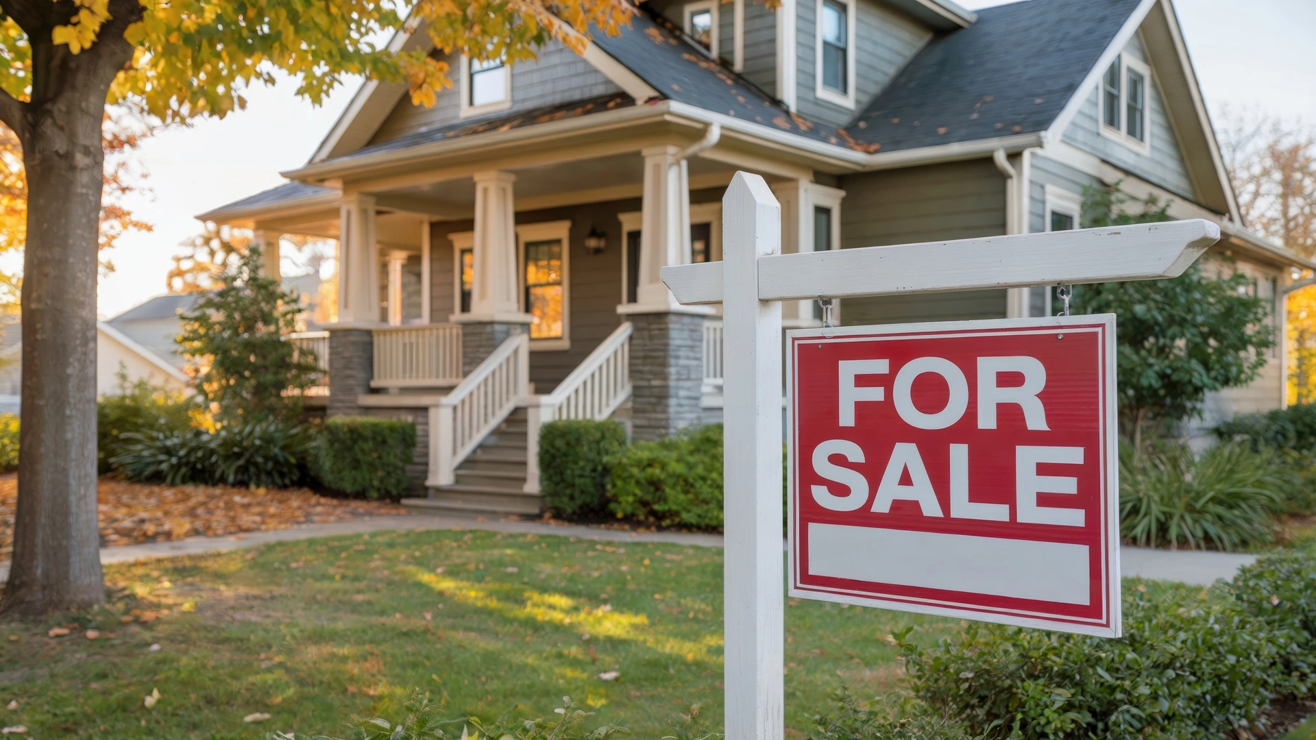 For sale sign in front of a home, illustrating what happens when a buyer backs out of a home sale in Canada
