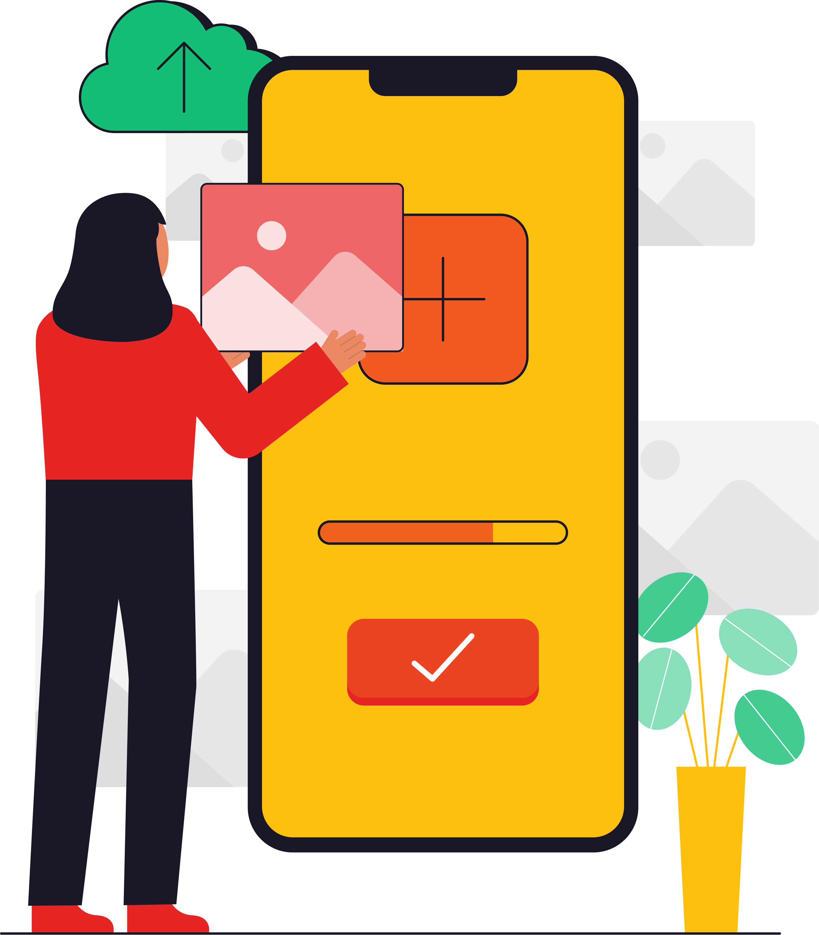 Hangry Food truck and street vendor locator illustration about uploading pictures. 
