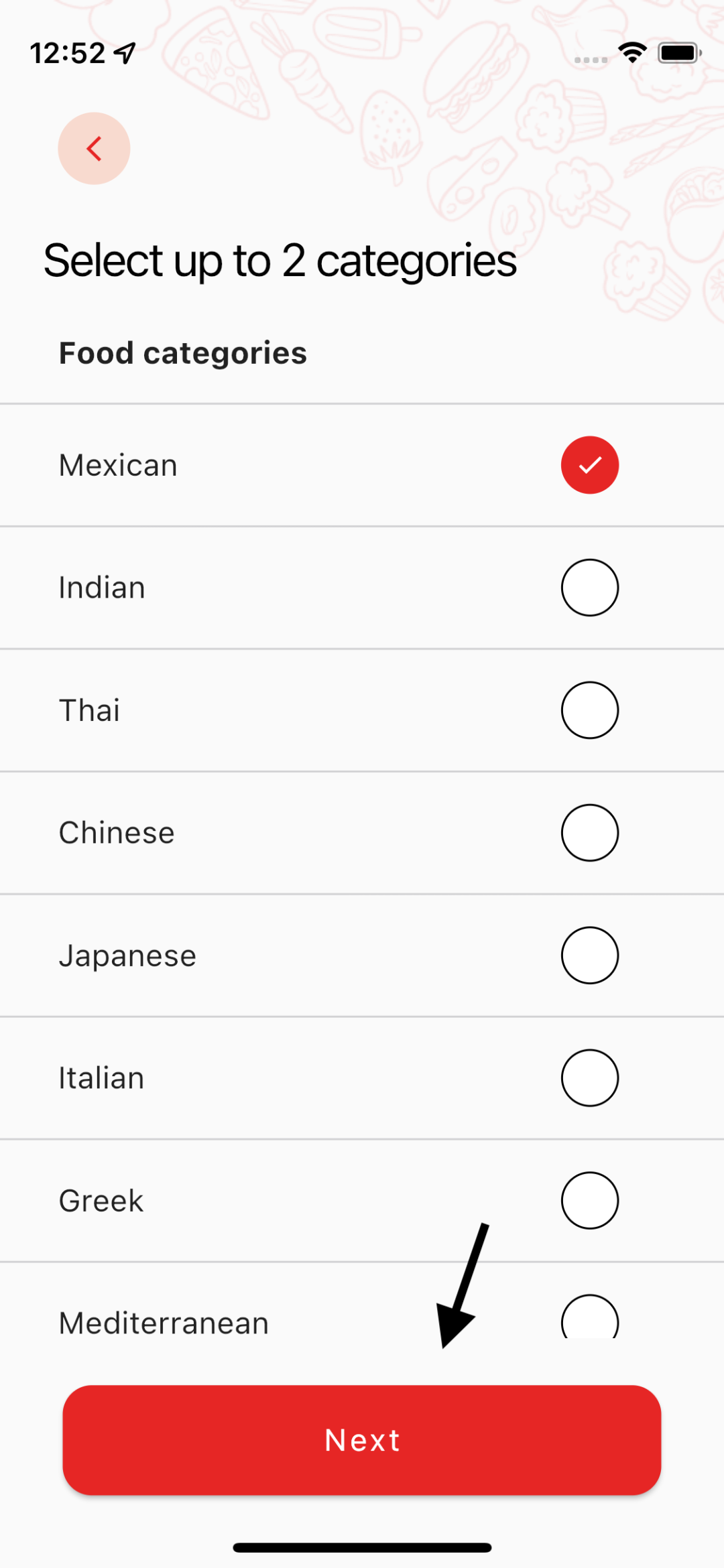 Hangry Food truck and street vendor select categories.