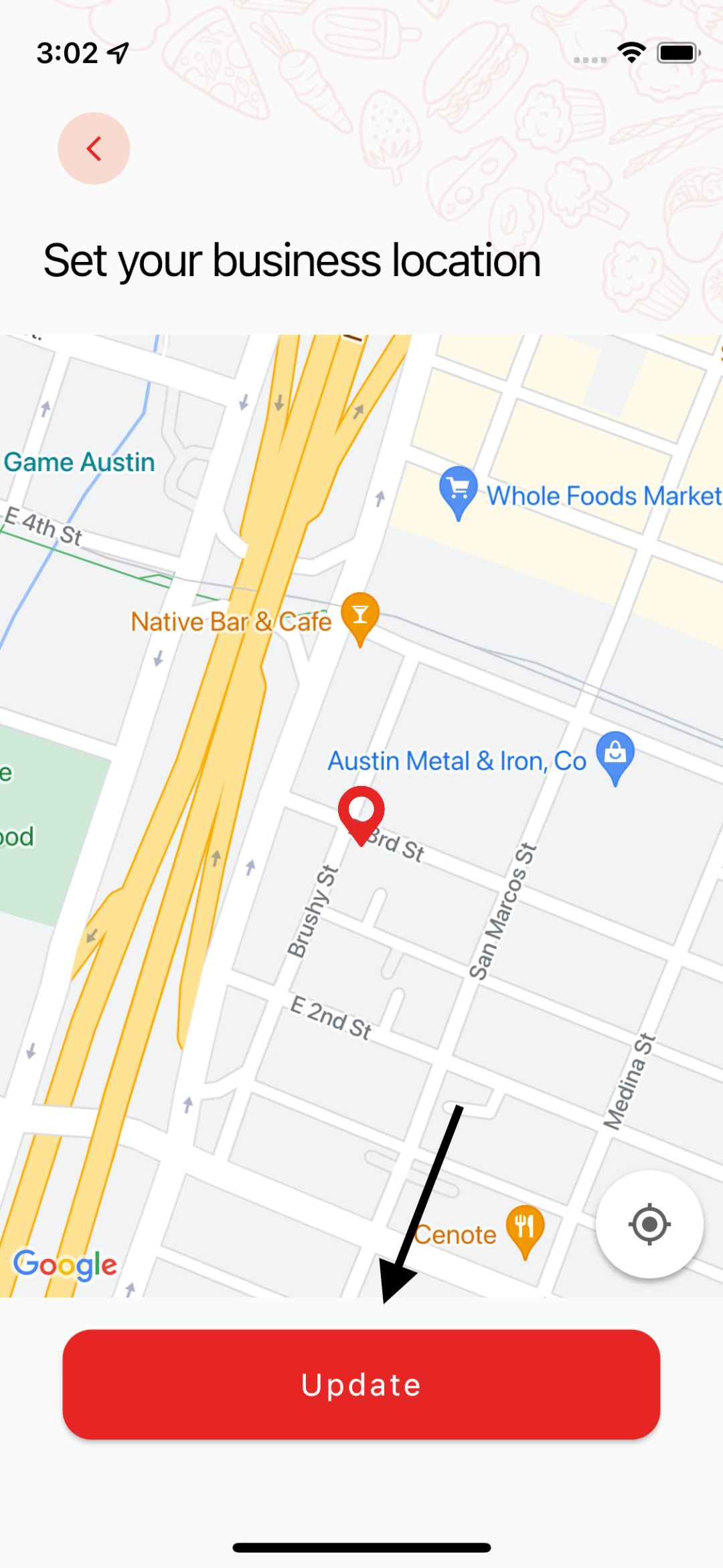 Hangry Food truck and street vendor update business location.