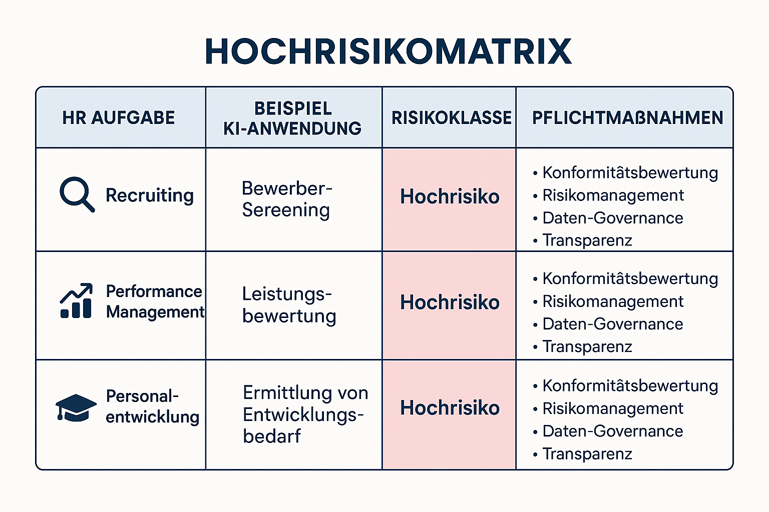 Der 7-Schritte-Compliance-Fahrplan macht den komplexen Prozess der EU AI Act-Umsetzung in HR überschaubar und handhabbar – von Inventarisierung bis Betriebsratskommunikation.