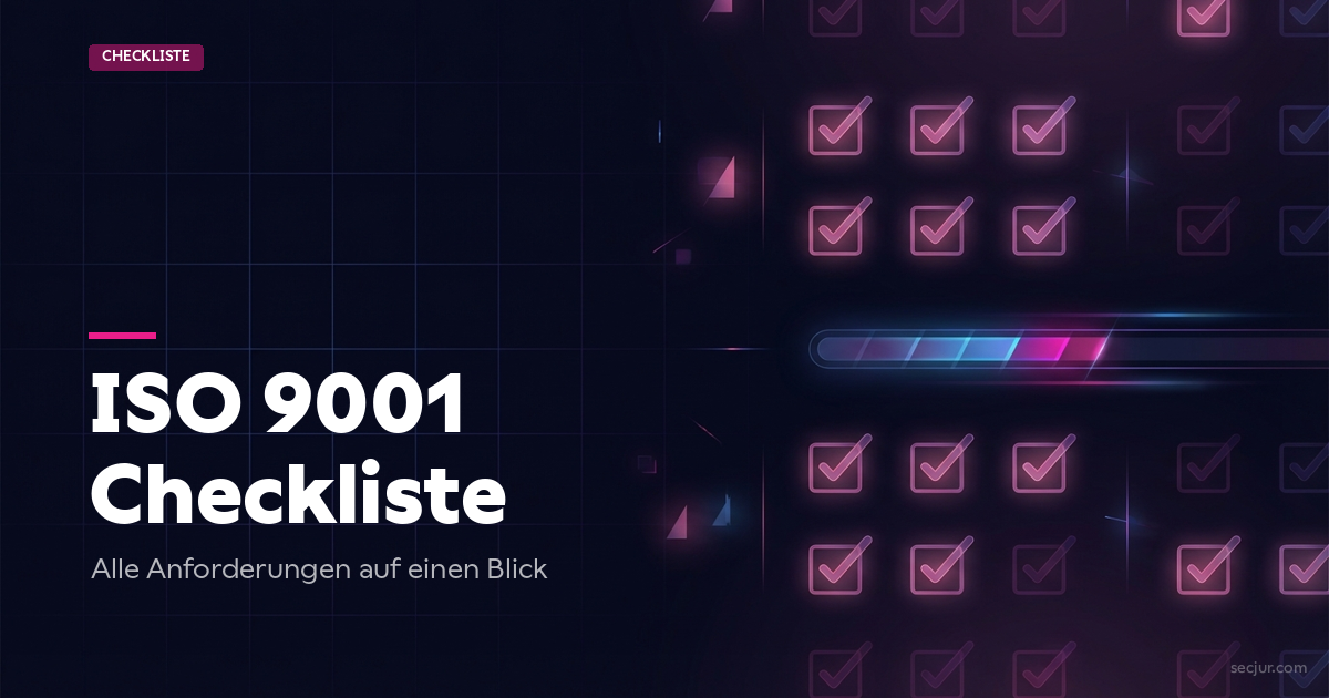 ISO 9001 Checkliste mit Normkapiteln 4-10 und 20 häufigsten Audit-Prüfpunkten
