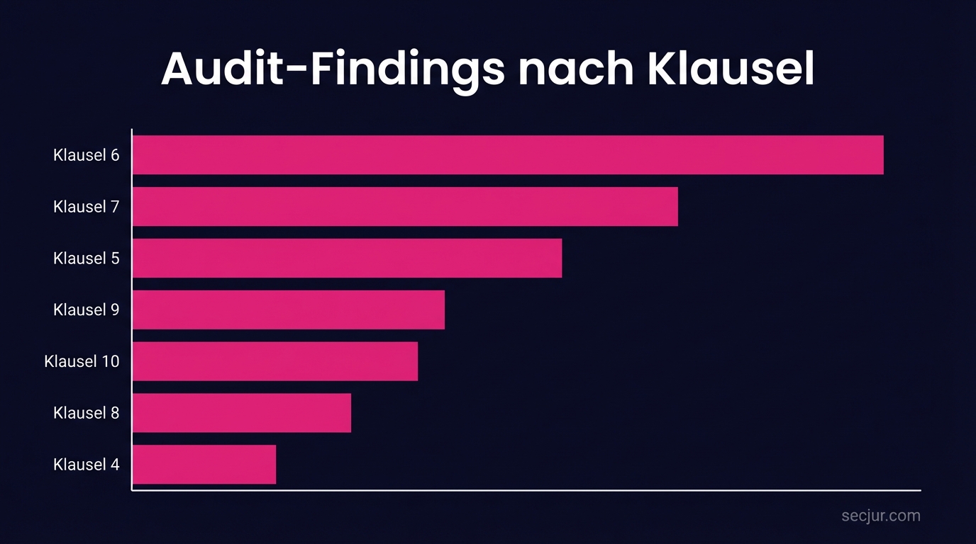 Häufigste ISO 27001 Audit-Findings: Klausel 6 und 7 verursachen die meisten Beanstandungen