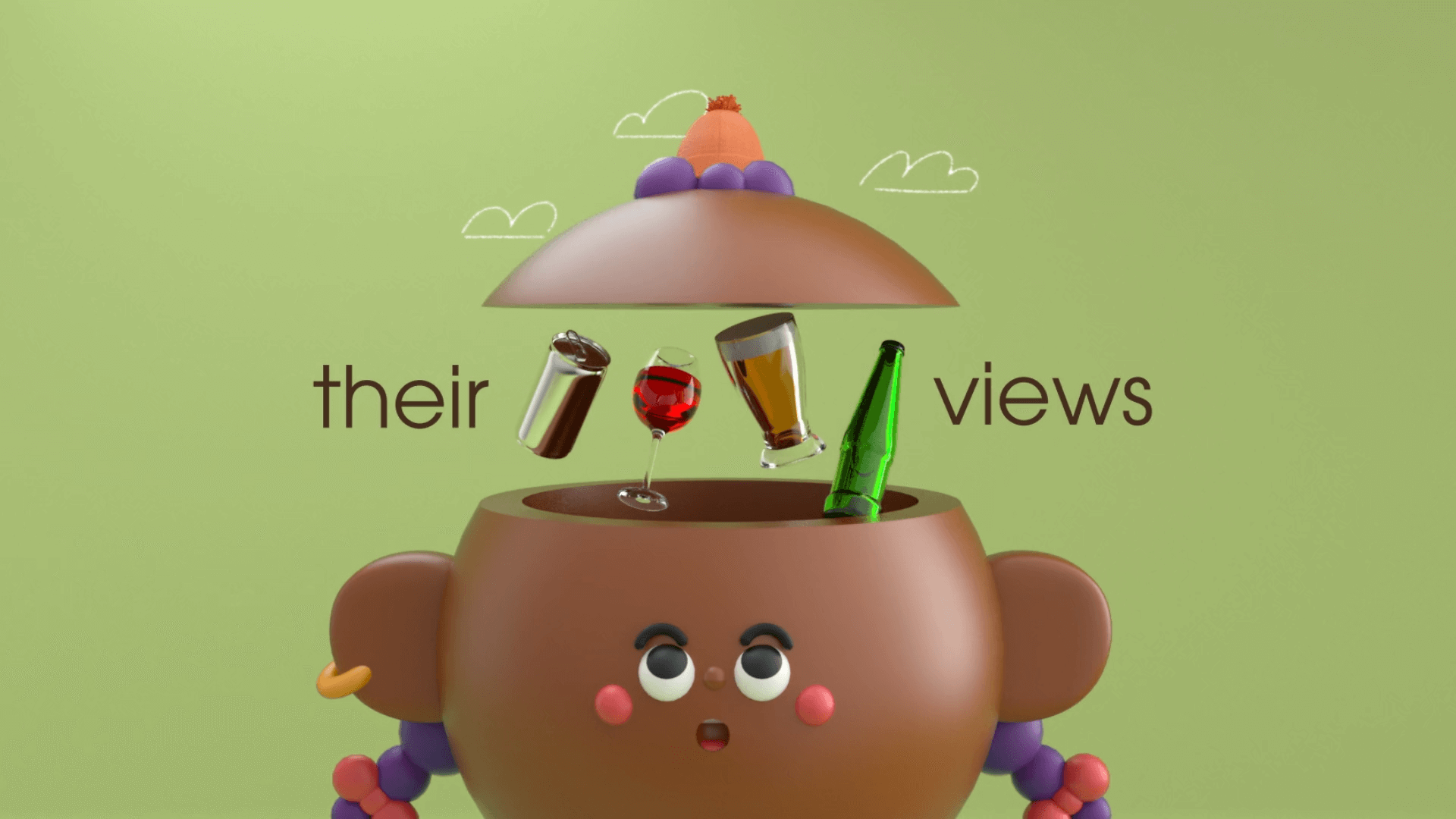 A 3D image of a child's mind thinking about alcohol