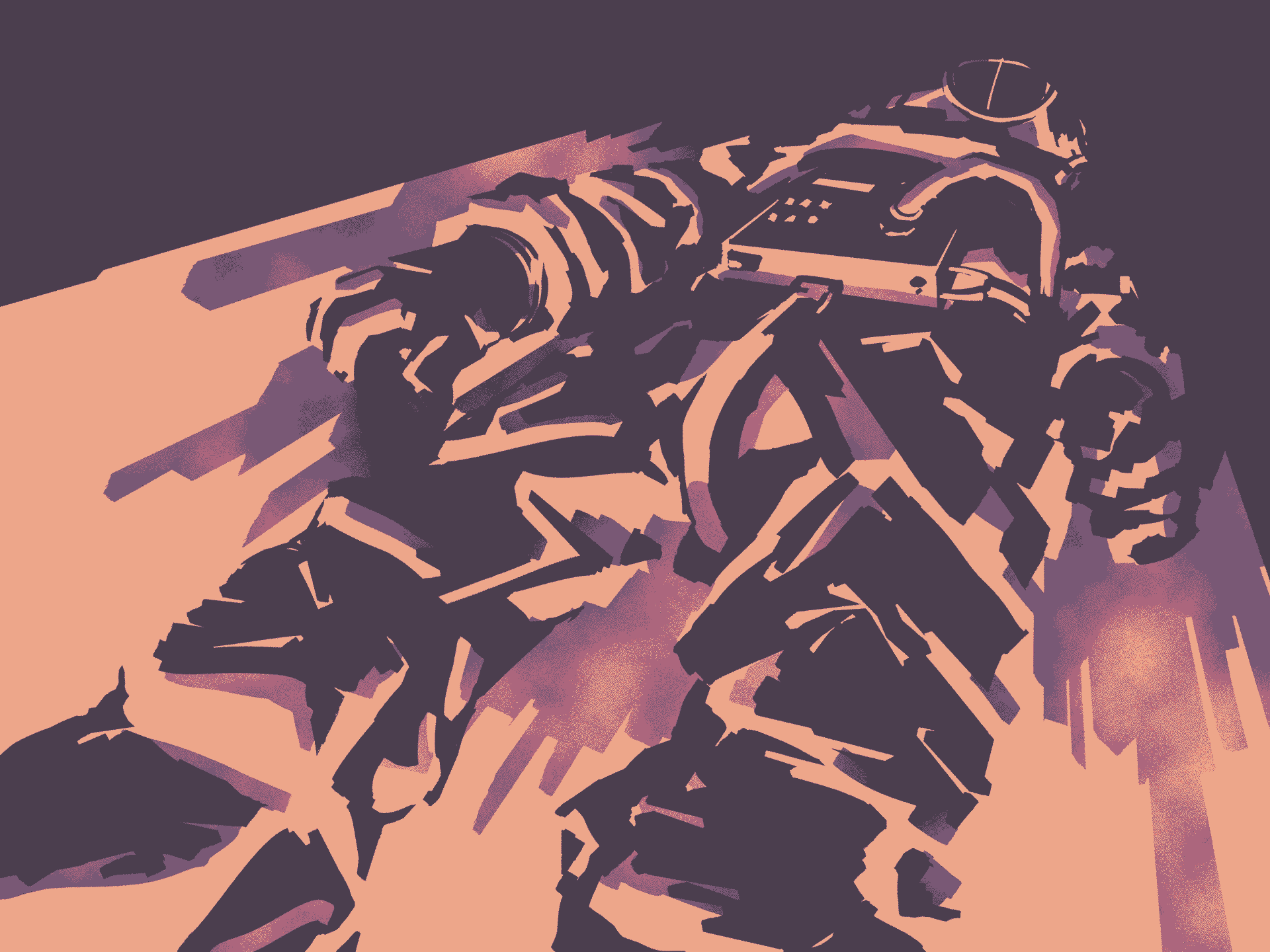 A man in a submersible diving suit.