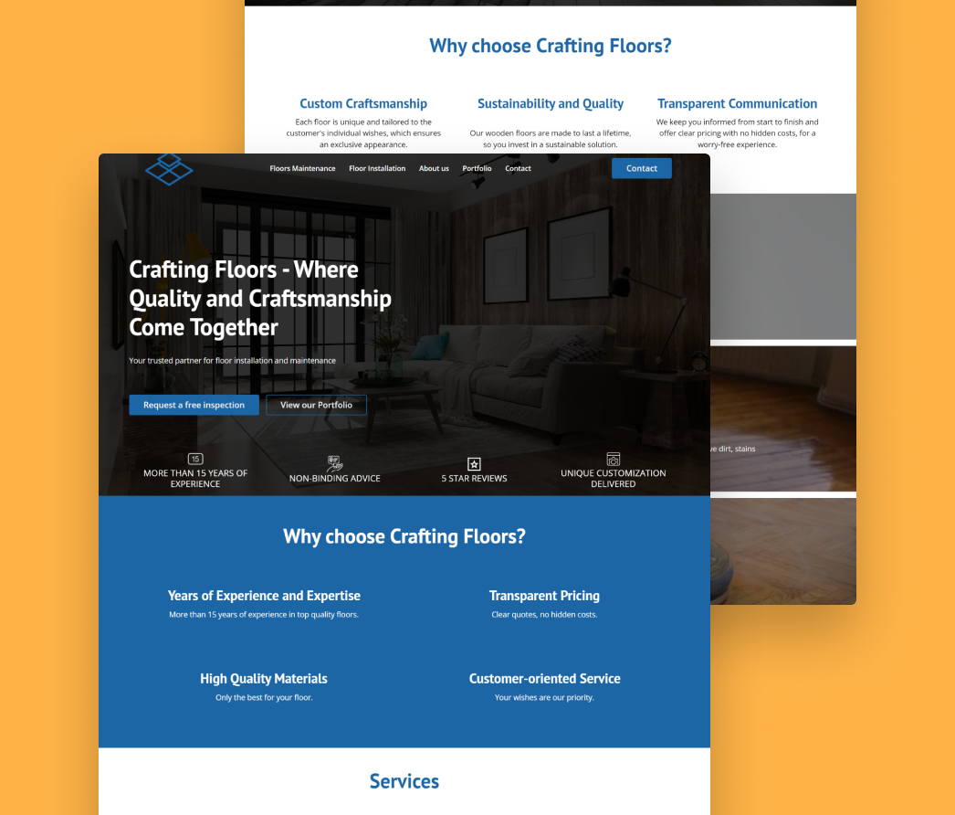 A mockup of a project