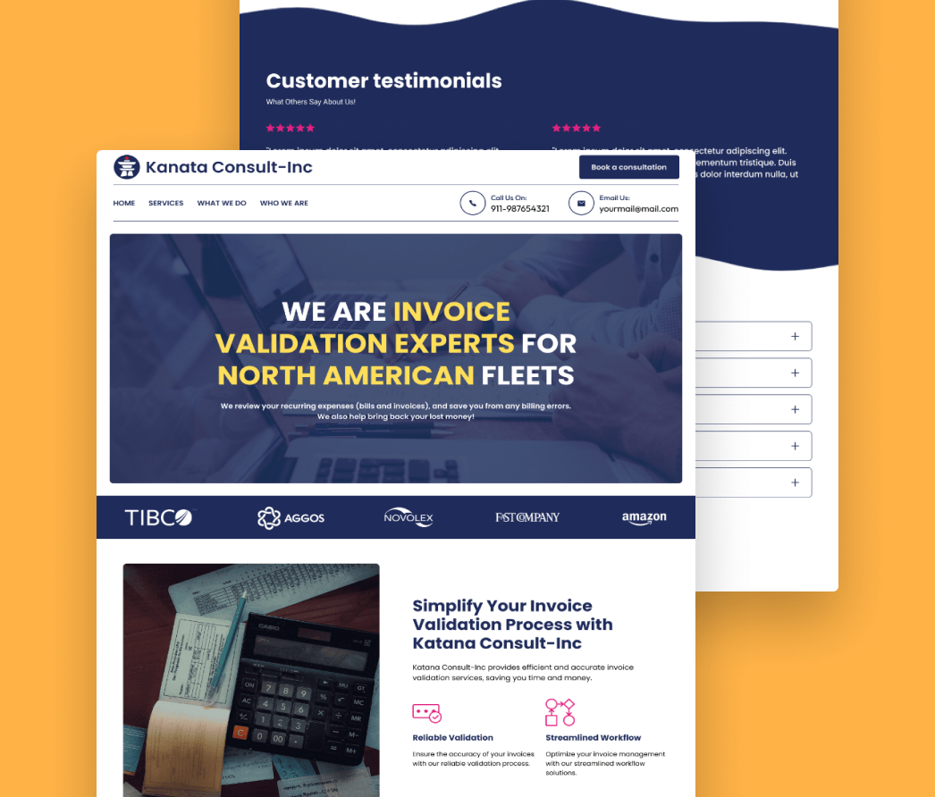 A mockup of a project