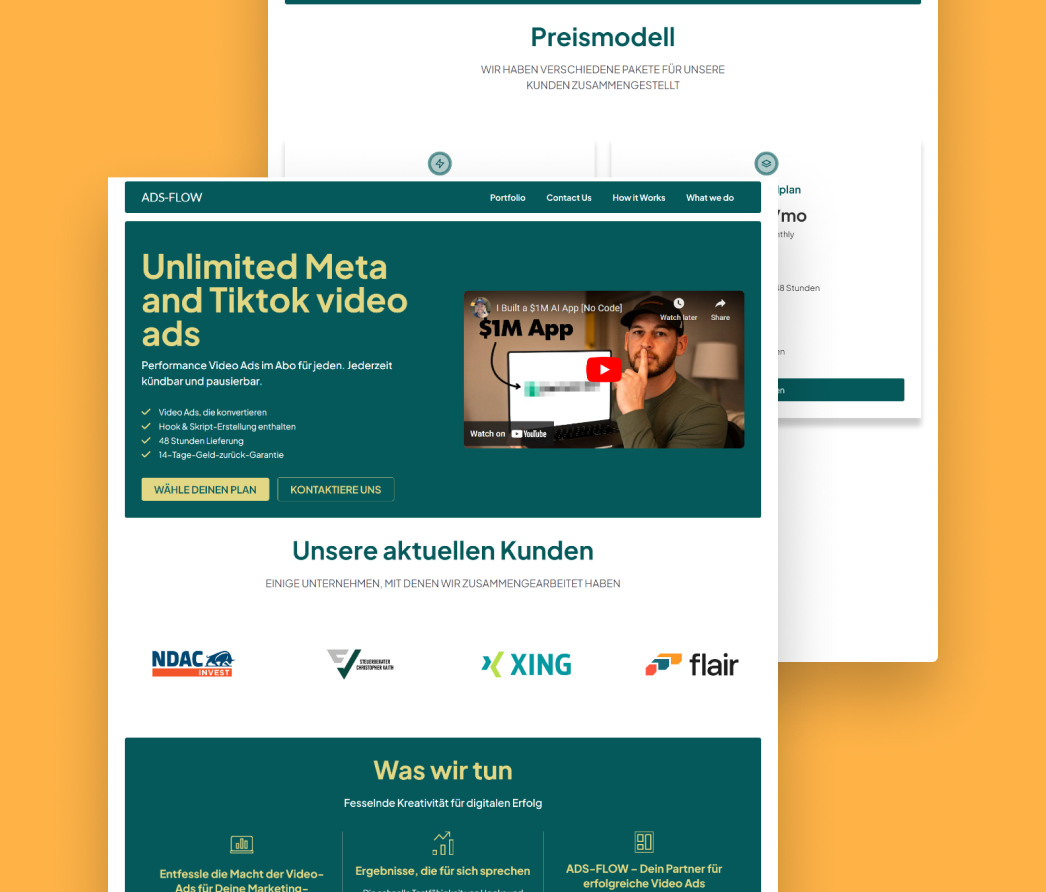 A mockup of a project