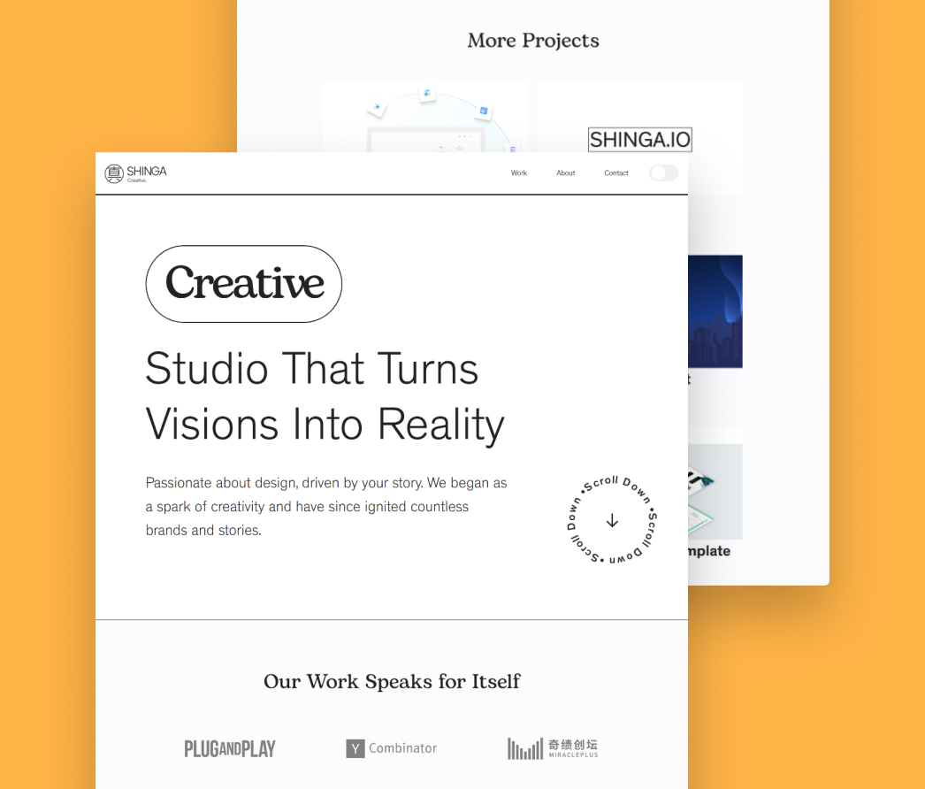 A mockup of a project