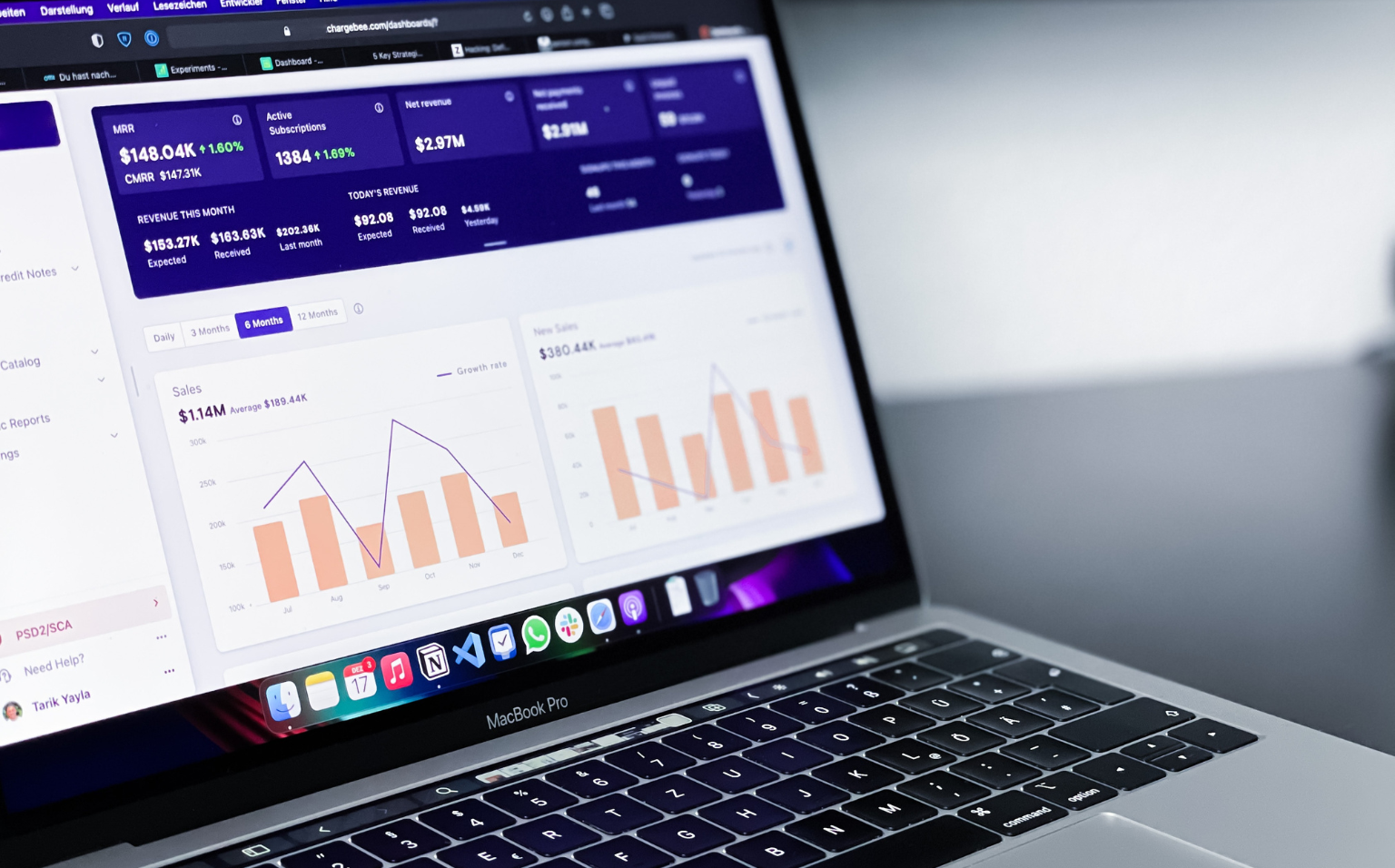 B R3V Laptop displaying data