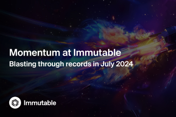 Space rocket with text: "Momentum at Immutable"