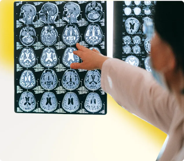 A person using machine