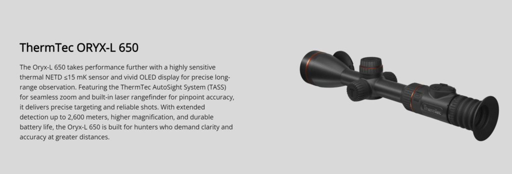 THERMTEC ORYX-L 650 THERMAL SCOPE