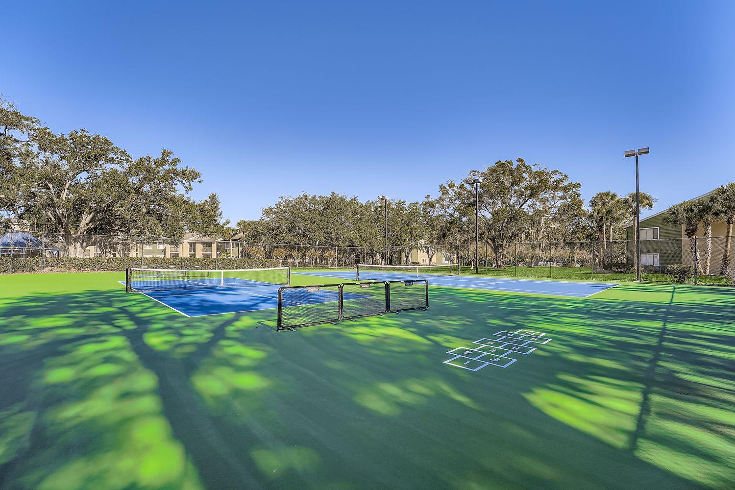 tennis court with nets