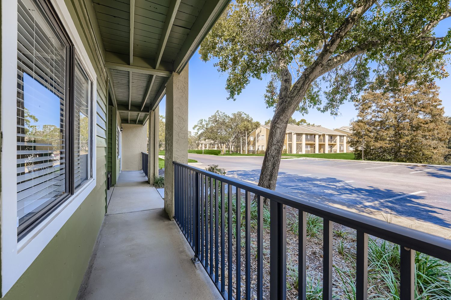 exterior walk way of apartments